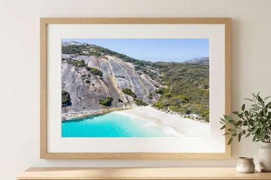 Misery_Beach_Albany_Coastal_Wall_Art_Fine_Print_Framed Framed Natural Oak Interior Design