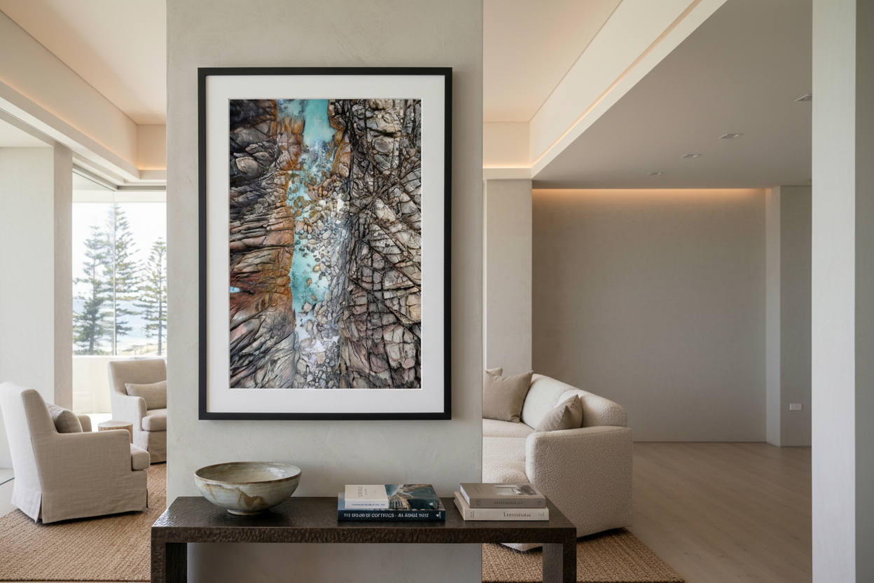 IInjidup Natural Spa Yallingup WA wall art coastal fine art print black frame oak woodmage_a5a53ya5a53ya5a5
