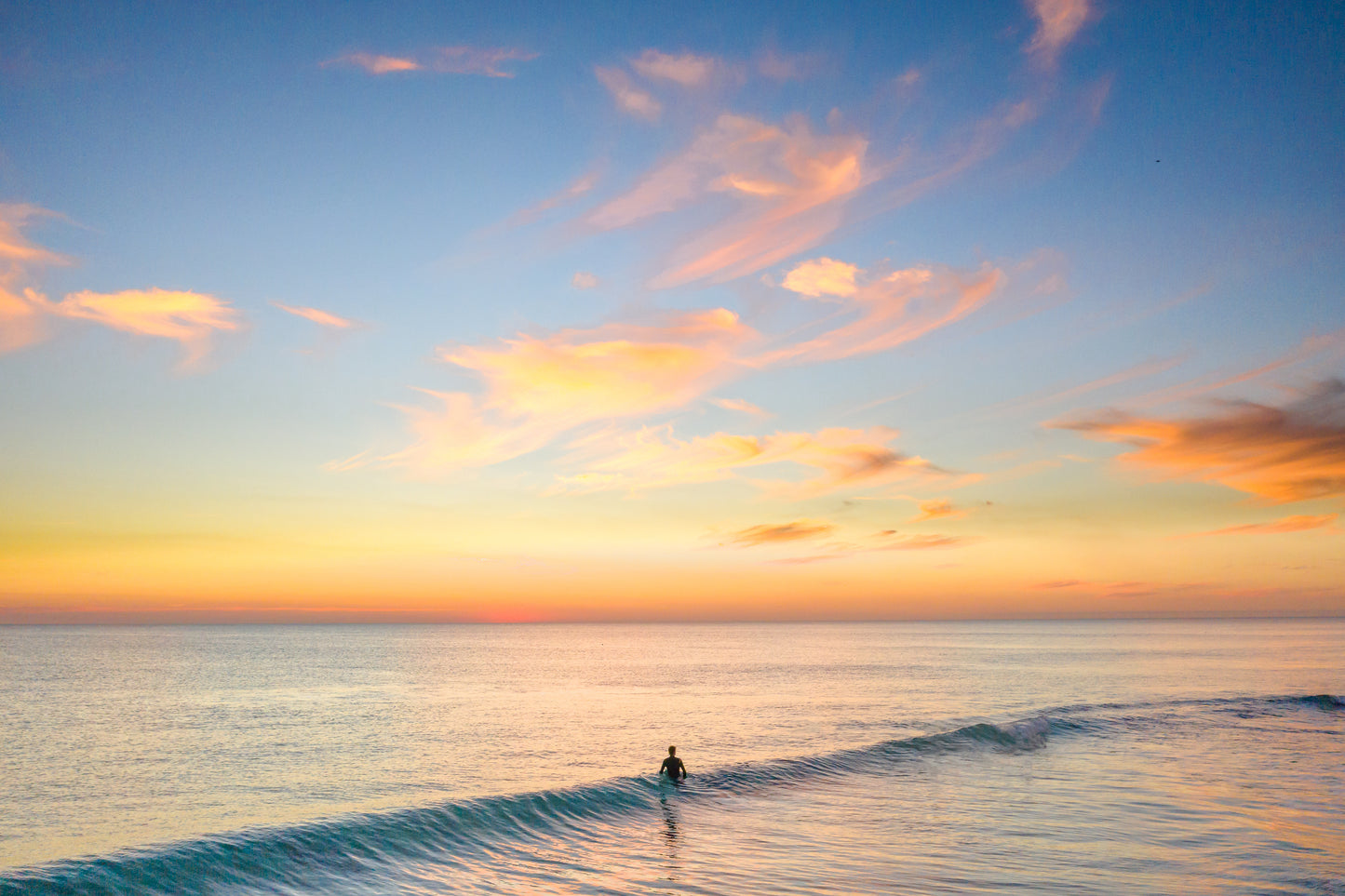 Trigg WA Sunset Beach Surfer Fine Art Print